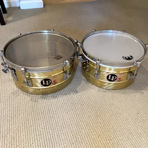 Latin Percussion Tito Puente 13" and 12" Timbales - Brass (no stand) - Picture 1 of 9