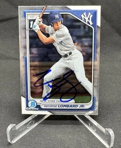 George Lombard Jr. Autograph Signed 2024 1st Bowman Chrome #BCP-79 Yankees - Picture 1 of 4