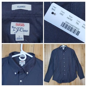 J.Crew Men's L Classic Fit American Pima Cotton Oxford Shirt Twilight Blue NWT - Picture 1 of 22