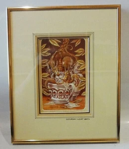 Saturday Night Bath Randal Spangler Matted Framed Non-glare Glass Dragons 79/600 - Picture 1 of 4