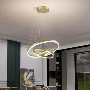 LED 3 Lampen Gold Decken Leuchten Pendel Kronleuchter Küche Esszimmer - Bild 1 von 5