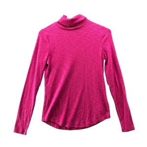 Camiseta Gap Essential acanalada cuello alto para mujer S rosa manga larga algodón elástico - Imagen 1 de 9
