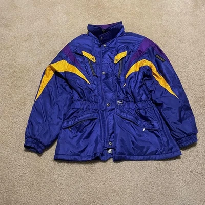 Vintage Descente Jacket Mens XL Purple Yellow Entrant SC Ski Coat 90s - Image 1 of 4