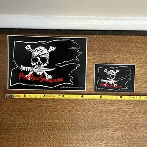 Punk Rock Skateboards Pirate Skull Bones Flag Vtg Skateboarding Sticker Lot Of 2 - Picture 1 of 2