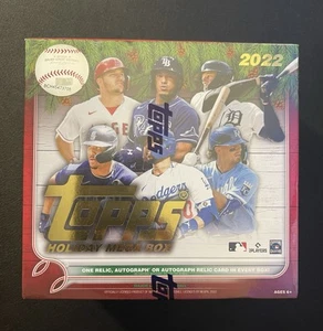 2022 Topps Holiday Mega Box Sealed MLB 1 Auto OR Relic New Factory Sealed - Picture 1 of 4