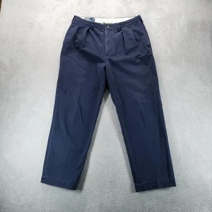 De Colección Polo Ralph Lauren Pantalones Para Hombres 34x30 Azul Andrew Pantalones Plisados Oficina - Imagen 1 de 9