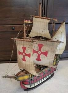 Altes Modellschiff Santa Maria Segelschiff aus Holz Modelschiff C.Vogl Vogt - Bild 1 von 15