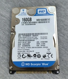 WD 160GB 1600BEVE - nearly new, 43 hours use - vintage 2.5" laptop HDD - Afbeelding 1 van 3