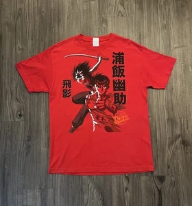Vintage Yu Yu Hakusho Ghost Files T Shirt 2005 Red Graphic Anime Size Large RARE - Picture 1 of 7