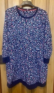Joules Size 18 Navy Heidi Print Sweatshirt Style Dress Pockets!! Multi Abstract - Picture 1 of 11