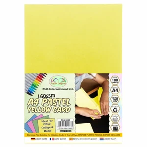 A4 Pastel Craft Cards 160gsm Thick Kids Activity Paper Art Drawing DIY Yellow - Picture 1 of 21