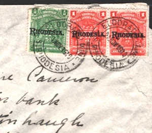 RHODESIA BSACo Overprints Cover *ELDORADO MINE* 1910 CDS Forfar GOLD MINING i107 - Picture 1 of 10