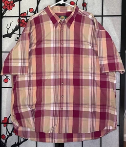 Cabelas Shirt Mens 3XL Tall Red Plaid Button Down Outdoor Cotton - Picture 1 of 4