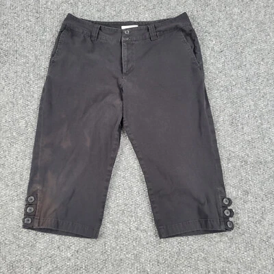 Pantalones cortos Coldwater Creek para mujer Petites ' 12P negros desgastados pierna recta 31x18* Foto 1 de 4