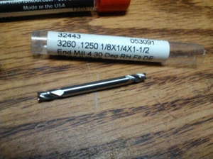 1/8 ZOLL 4 FLÖTE DOPPELENDSTUMMELLÄNGE HARTMETALL SCHAFTFRÄSER - Bild 1 von 1