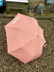 Moschino Pink Compact Umbrella Logo - Picture 1 of 7