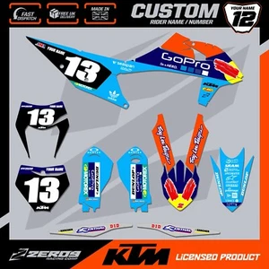 KTM GRÁFICOS DE MOTOCROSS, KIT DE GRÁFICOS MX PERSONALIZADOS, SX SXF EXCF GO PRO AZUL - Imagen 1 de 8