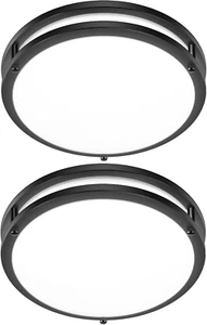 12 Inch Flush Mount Ceiling Light Fixtures, 36W 3200LM, 3000K-5000K (2-Pack) - Picture 1 of 12