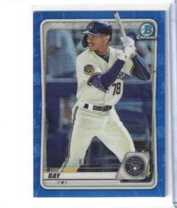 2020 CHROME BLUE REF /150 2016 BOWMAN'S BEST ATOMIC REFRACTOR COREY RAY 2 base - Picture 1 of 2