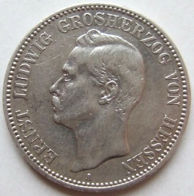 Moneda Imperio 2 Mark Ernst Ludwig Gran Duque de Hesse 1899 A en Muy fino Foto 1 de 2