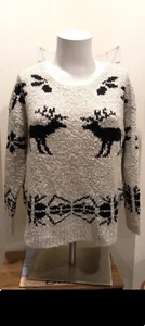 Suéter tejido de invierno gris/negro con volantes talla grande para mujer talla grande - Imagen 1 de 17
