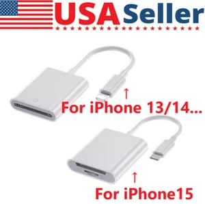 TF/SD Card Adapter Camera Reader for iPad iPhone6 7 8 Plus 13 14 15 Pro X Xs Lot - Picture 1 of 17