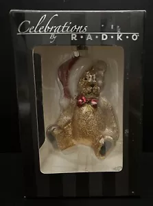 Radko Christmas Teddy Bear 2009 Celebrations Santa Hat Ornament NIB New In Box - Picture 1 of 10