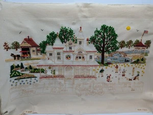 Dimensiones #1331 A VICTORIAN SUMMER Crewel iniciado e inacabado 1987 (leer) de colección - Imagen 1 de 19