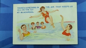 Postal cómica Saucy BLACKPOOL Stocker Shaw década 1920 baño belleza tema natación - Imagen 1 de 2