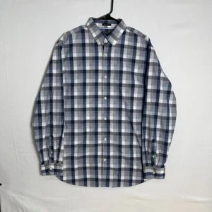 Banana Republic Grant Fit kariertes Button-Down Hemd XL blau Supima Baumwolle - Bild 1 von 5