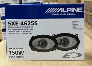 ALPINE 4"x6" 4x6 CAR DOOR SHELF SPEAKERS SXE4625S  DOOR OVAL SHELF 150W 2WAY NEW - Picture 1 of 3