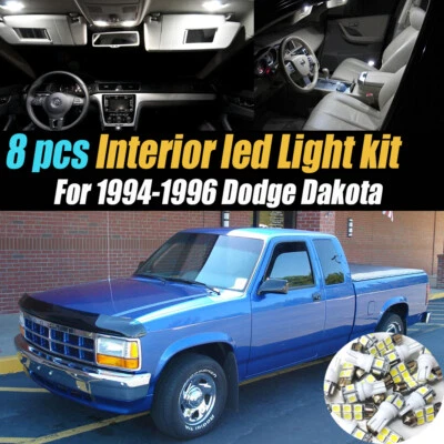 8pc Super White Car Interior LED Light Bulb Kit for 1994-1996 Dodge Dakota - Image 1 of 4