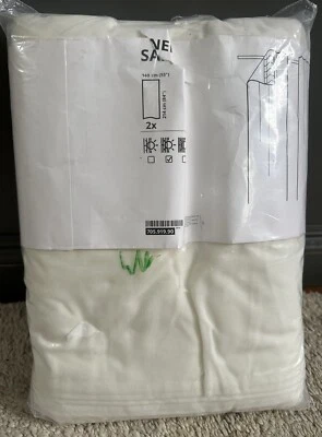 IKEA Sanela White Room Darkening Curtain Panels 1 Pair  55x84” drapes Velvet - Image 1 of 3