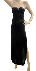 Langes Glamour Sexy Röhrenkleid Prinzessin Diamant Brosche Seitenschlitz Clubwear - Bild 1 von 6