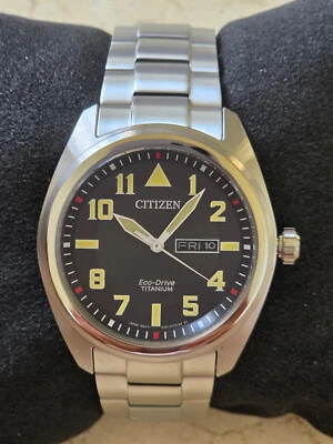 Citizen Eco-Drive Super Titanium BM8560-53E relógio de cristal de safira mostrador preto - Imagem 1 de 4