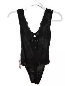 Victoria's Secret Black Sexy Lace Sheer Teddy XS NWT - Picture 1 of 5