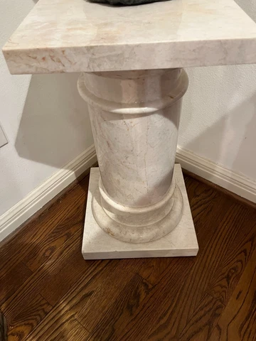 Pair of White Marble/Granite Pedestal Cover