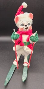 Annalee 2007 6" Skiing Winter Christmas Mouse w/Red Hat & Scarf - Picture 1 of 10