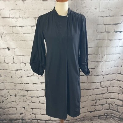 Vestido Camisa Diane Von Furstenberg Mujer Talla 2 Negro Seda Bolsillos Bairly Louche Foto 1 de 4