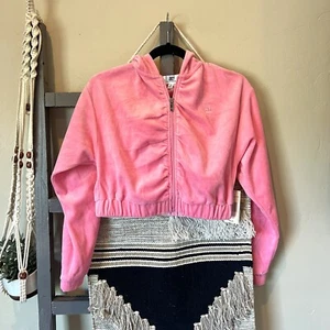 NEW Juicy Couture velour cropped hooded full zip Pink Size XS - Picture 1 of 5