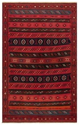 Kelim Relief 244x153 cm Handgewebter Perserteppich Wolle Orient Kilim Carpet Rug - Bild 1 von 4