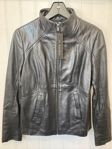 lamarque leather hooded jacket