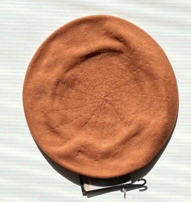 NUEVO CON ETIQUETAS Parkhurst Algodón Tejido 11.5” Boina Sombrero • Naranja Calabaza Estilo 30017 SUNGUARD Foto 1 de 2