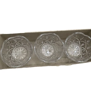 Gorham 1831 Candle Lighting Set of 3 Glass votives Full lead crystal Lady Anne - Picture 1 of 9