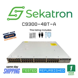 ♻️ Cisco Catalyst C9300-48T-A 48-Port Gigabit Ethernet Switch - GEBRAUCHT ⚡Schneller Versand - Bild 1 von 2