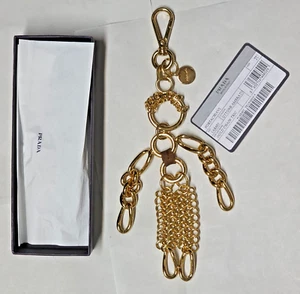 Genuino PRADA ROBOT EDWARD TRICK Cadena de Oro "NIÑA" Metal Llavero Bolso Dije - Imagen 1 de 2