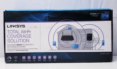 Linksys Dual-Band Smart WiFi Router + WiFi Range Extender-AC1200 N300-F5Z0554 - Image 1 of 4