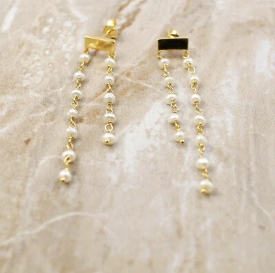 Orecchini in argento sterling 925 puro gioiello acqua dolce tondo 3 mm perle ... - Immagine 1 di 4