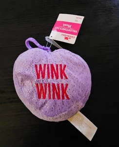 Valentine's Plush Clip-on Wink Heart Glittery Sparkles Purple Valentine Backpack - Picture 1 of 2
