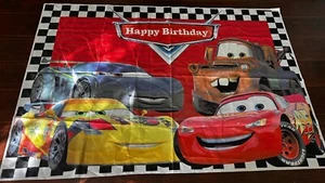 Disney Cars Lrg Happy Birthday Banner 39” X 59” Lightening McQueen single sided - Picture 1 of 7